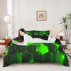 Feelyou Honeycomb Duvet Cover Kids Toddler Full, Beehive Geometric Bedding Set Honeycomb with Green Yellow Neon Lights Comforter Cover Hexagonal Bedspread Cover Lightweight Quilt Cover (No Comforter) view 4