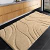 DEXDE Bathroom Rugs Mat, Soft Plush Shaggy Microfiber Bath Rug Non Slip Bath Mats for Bathroom Runner Floor, Machine Washable Absorbent Carpet for Shower Tub, Beige 24"x47" view 1