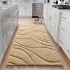 DEXDE Bathroom Rugs Mat, Soft Plush Shaggy Microfiber Bath Rug Non Slip Bath Mats for Bathroom Runner Floor, Machine Washable Absorbent Carpet for Shower Tub, Beige 24"x47" view 3