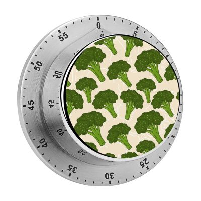 Green Broccoli Kitchen Timer Stainless Steel 60 Minute Countdown Timer for Cooking Fitness Baking Studying