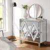 SZLIZCCC Storage Cabinet, Modern Cabinet with Mirror Decoration, for Living Room, Dining Room, Kitchen, Entrance Way (Silver) view 4