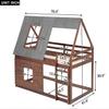 Hlcodca Wooden Twin Size House Bunk Bed with Roof, Ladder and 2 Windows,for Kids Girls Boys Teens Adults Bedroom Use (Brown@Roof, Twin) view 2