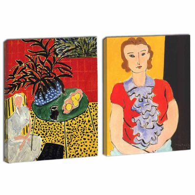 2 PCS-Henri Matisse Vintage Colorful Canvas Posters and Prints Wall Art Canvas Painting Dining Room Bedroom Home Decor Ready to Hang(Framed,70x100cm-(27.5x39.4in)