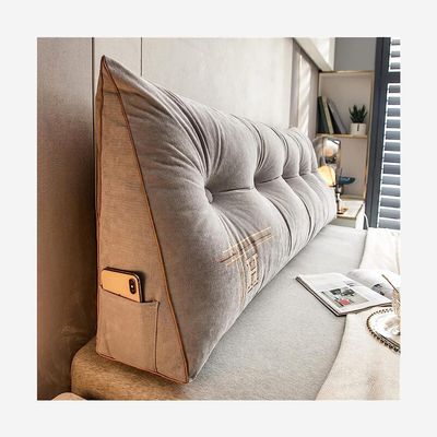 Backrest Cushion Triangular Headboard Pillow, Bedside Cushion Bed Sofa Long Reading Pillow, Sofa Bed Back Positioning Support Cushion With Removable Cover, Soft And Comfortable ( Color : F , Size : 15