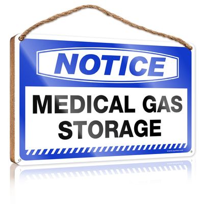 CakJuice Home Signs Decor Notice Medical Gas Storage Wooden Sign Home Signs Wall Decor Home Signs Decor (Size : 15X28CM)