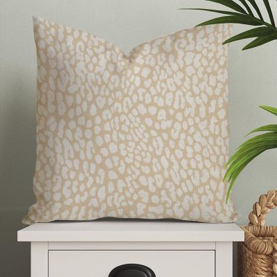 MangGou Throw Pillow Cover Solid Cream Cheetah Cushion Cover 24x24in Leopard Print Pillow Case Eurosham Accent Toss Pillowcase Rustic Decor for Sofa Living Room Bedroom (83w60u4qbpo0)