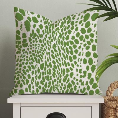 MangGou Emerald Leopard Pillow Case Cheetah Animal Print Throw Pillow Cover Asian Cushion Cover 24x24in Green Accent Pillowcase Home Decor (83w60ufon4fu)