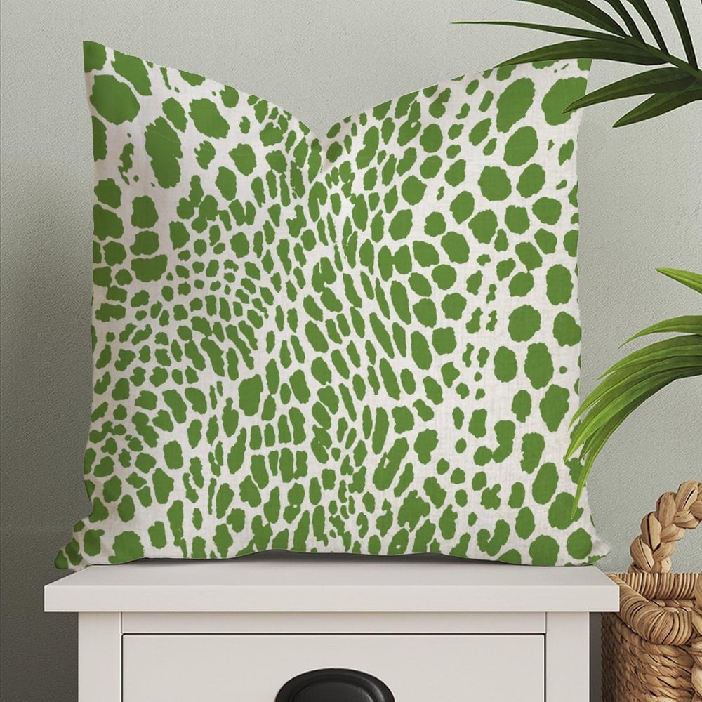 MangGou Emerald Leopard Pillow Case Cheetah Animal Print Throw Pillow Cover Asian Cushion Cover 24x24in Green Accent Pillowcase Home Decor (83w60ufon4fu)