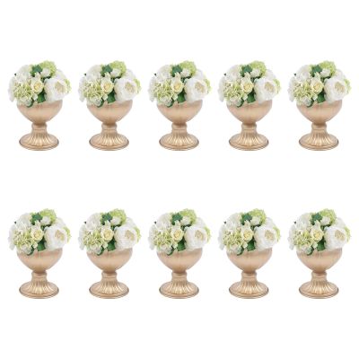 10Pcs Wedding Flower Vases,Tabletop Metal Wedding Flower Vase,Wedding Centerpieces for Tables, Wedding Anniversary Birthday Party Decor,Gold (5.12 inch)