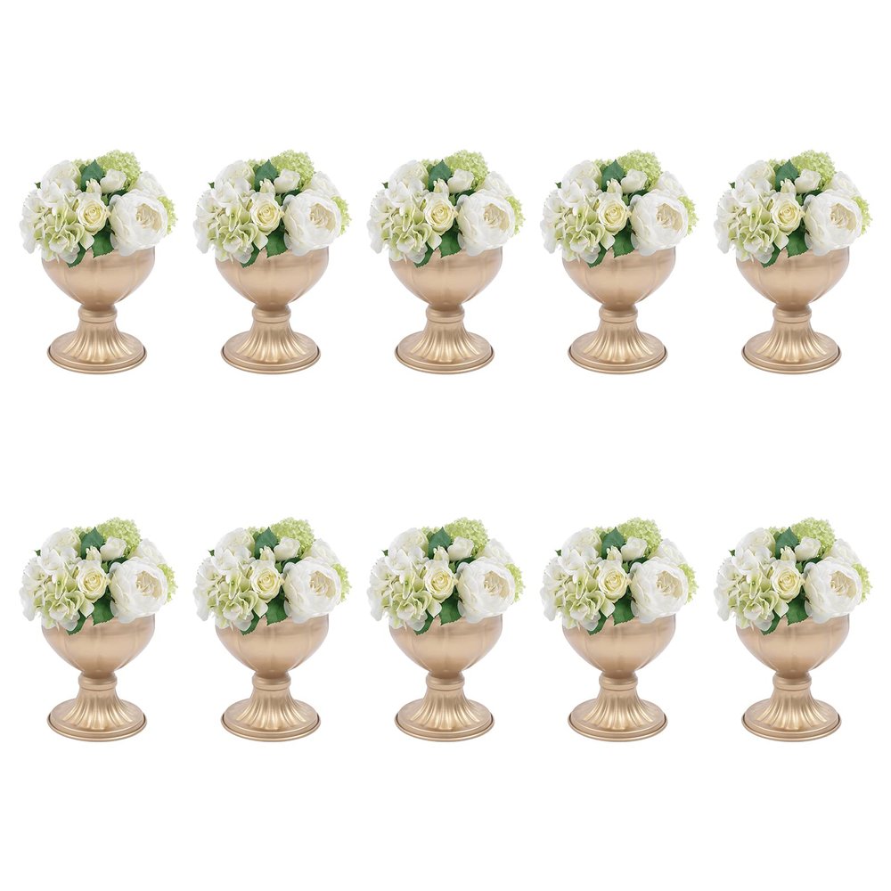 10Pcs Wedding Flower Vases,Tabletop Metal Wedding Flower Vase,Wedding Centerpieces for Tables, Wedding Anniversary Birthday Party Decor,Gold (5.12 inch)