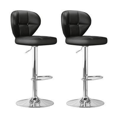 Comfortable Barstools Modern Bar Chair with Backrest and Footrest 360 Swivel Seat Set of 2 Adjustable Barstools Swivel Bar Chair High Stool Advanced