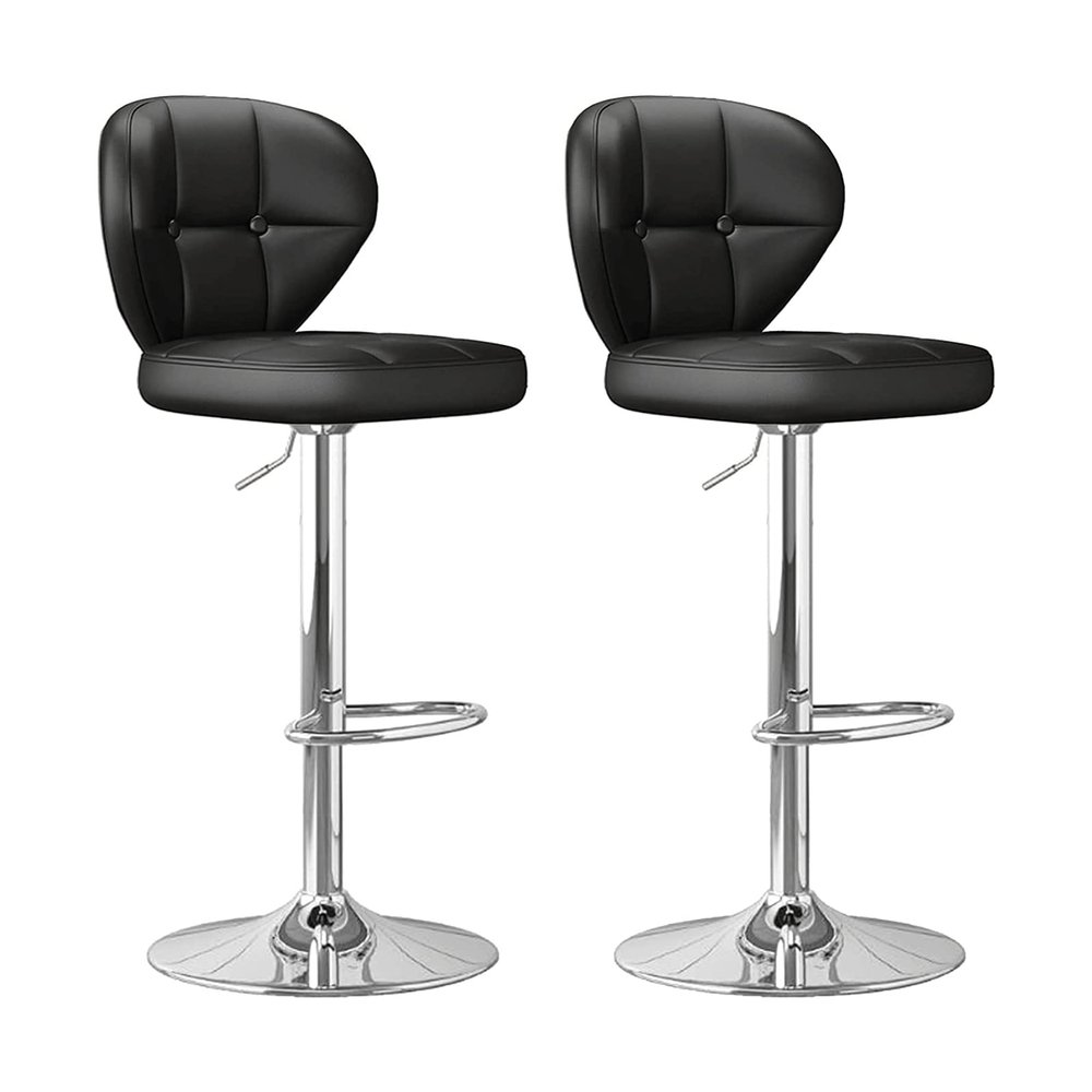 Comfortable Barstools Modern Bar Chair with Backrest and Footrest 360 Swivel Seat Set of 2 Adjustable Barstools Swivel Bar Chair High Stool Advanced