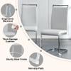 NYEESS Glass Dining Table Set of 6, 63'' Dinner Room Glass Table Set for 6, Modern Kitchen Dinner Table Set with 6 Upholstered Faux Leather Dining Chairs, White Table+light Grey Chairs view 3