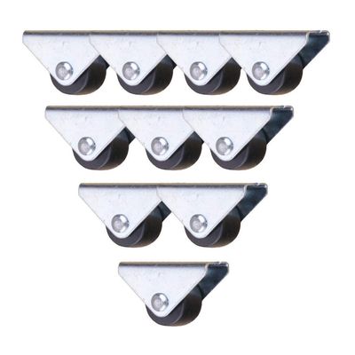 dcIustfHE 10 Pack 1-Inch Smallers Wheels, Single Wheel Rigid Non-Swivel Top Plate Fixeder,Track Orientedniture Bookcase Small Bed Drawer Pulley/0.8Inch
