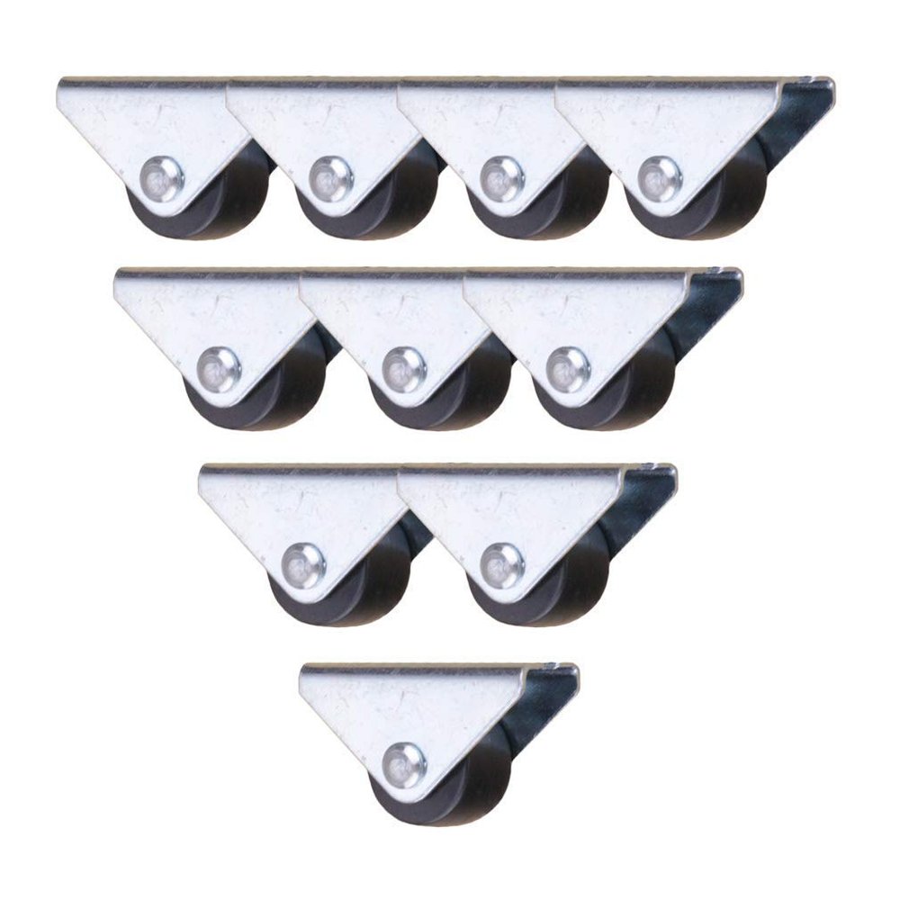 dcIustfHE 10 Pack 1-Inch Smallers Wheels, Single Wheel Rigid Non-Swivel Top Plate Fixeder,Track Orientedniture Bookcase Small Bed Drawer Pulley/0.8Inch