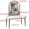 Multigot Dressing Table Set, White Makeup Vanity with Light Bulbs, Vanity Table Set with 3 Lighting Modes, Home Bedroom Cosmetics Dresser Furniture Gift ( Color : Chair without makeup , Size : 100cm ) view 2