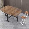 Kitchen Folding Tables, Butterfly Folding Dining Set 4 Space-Saving Folding Dining Table Set with 4 Chairs and 360 Universal Wheels Movable Drop Leaf Table (One table with 4 chairs) ( Color : D , Siz view 1