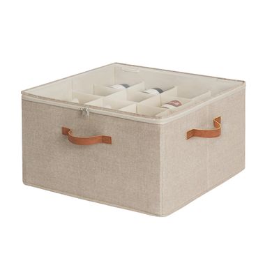 StorageWorks Shoe Organizer for Closet, Fits up to 16 Pairs, Shoe Cubby Storage Containers with Adjustable Dividers and Clear Cover, Taupe