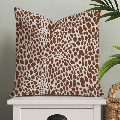 MangGou Brown Leopard Pillow Case Cheetah Throw Pillow Animal Print Cushion Cover Brown Antelope Pillow Covers 26x26in Decorative Pillowcase Home Decor for Sofa Couch Bed Office Car