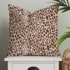MangGou Brown Leopard Pillow Case Cheetah Throw Pillow Animal Print Cushion Cover Brown Antelope Pillow Covers 26x26in Decorative Pillowcase Home Decor for Sofa Couch Bed Office Car view 1