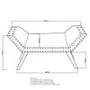 Gulab Homes Lana Bench in Grey and Black 401950GY view 3