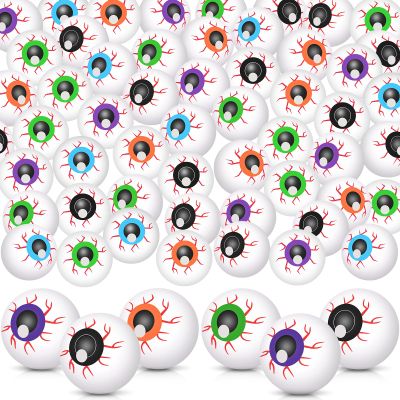 Leitee 60pcs Halloween Plastic Eyeballs Fake Eye Ball, 1 Inch, Colorful
