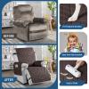 TAOCOCO 100% Waterproof Recliner Cover - Recliner Cover with Non-Slip Granule, Recliner Chair Covers with Elastic Band, Recliner Chair Covers for Reclining Chair(Chocolate, Medium-25'') view 4