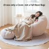 DESHVA Stuffed Animal Storage Bean Bag Chair Cover(it was only a Cover, not a Full Bean Bag) for Adults.Pets Dogs/Cats Lazy Beds for Organizing Children Plush Toys or Memory Foam,Grey view 2