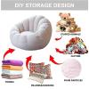 DESHVA Stuffed Animal Storage Bean Bag Chair Cover(it was only a Cover, not a Full Bean Bag) for Adults.Pets Dogs/Cats Lazy Beds for Organizing Children Plush Toys or Memory Foam,Grey view 3