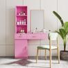 Pink Makeup Vanity - Modern, Multi-Layered, and Spacious for Bedroom or Studio view 1