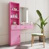Pink Makeup Vanity - Modern, Multi-Layered, and Spacious for Bedroom or Studio view 2
