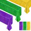 Sparkling Holographic Laser Tablecloth - Shimmering, Waterproof, Easy to Clean - Ideal for Halloween, Bachelorette, Birthday, Wedding, and Anniversary Party Decorations (Purple & Green & Gold, 3) view 1