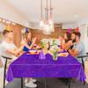 Sparkling Holographic Laser Tablecloth - Shimmering, Waterproof, Easy to Clean - Ideal for Halloween, Bachelorette, Birthday, Wedding, and Anniversary Party Decorations (Purple & Green & Gold, 3) view 3