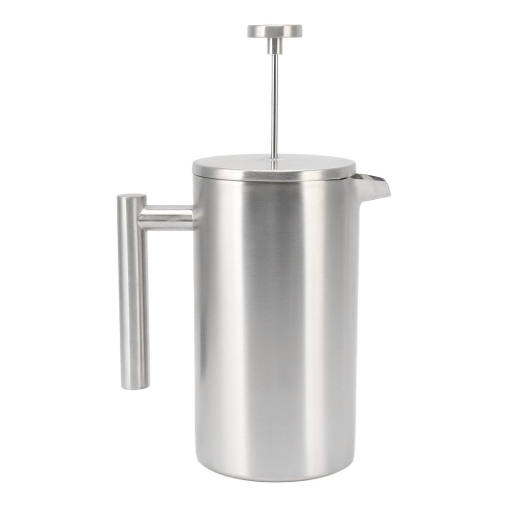 1L French Press Coffee Maker, Stainless Steel French Press with Filter, Double Wall Insulated French Cofee Press Pot, French Press for Tea, Hot Chocolate, Coffee, Cappuccino