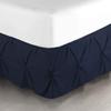 Royalbeddingking Navy Blue Pinch Pleat Bed Skirt Queen Size 21 Inch Drop Three Sided Coverage with 850 Thread Count Egyptian Cotton Pintuk Bed Skirt view 1