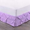 Royalbeddingking Lilac Pinch Pleat Bed Skirt Full XL Size 28 Inch Drop Three Sided Coverage with 850 Thread Count Egyptian Cotton Pintuk Bed Skirt view 1