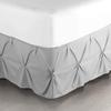 Royalbeddingking Silver Pinch Pleat Bed Skirt Calking Size 12 Inch Drop Three Sided Coverage with 850 Thread Count Egyptian Cotton Pintuk Bed Skirt view 1