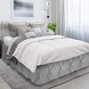 Royalbeddingking Silver Pinch Pleat Bed Skirt Calking Size 12 Inch Drop Three Sided Coverage with 850 Thread Count Egyptian Cotton Pintuk Bed Skirt view 2