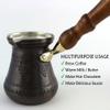 DEDE Copper - PCZ Series (Medium-10 fl.oz) Thickest Solid Copper Engraved Turkish Greek Arabic Coffee Pot with Wooden Handle, Stovetop Coffee Maker Cezve Jezve Jazva Ibrik Briki (Antique Copper) view 3