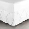 Royalbeddingking White Pinch Pleat Bed Skirt Full XL Size 22 Inch Drop Three Sided Coverage with 850 Thread Count Egyptian Cotton Pintuk Bed Skirt view 1