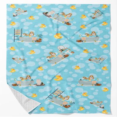 Caroline's Treasures WDK5680BTLG Gold and White Shih Tzu Bath Towel Large