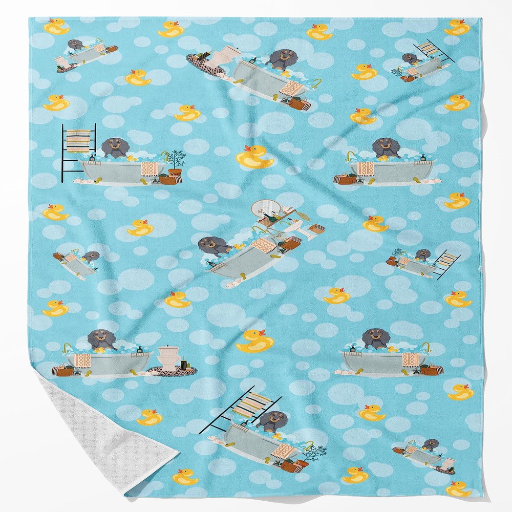 Caroline's Treasures WDK5585BTLG Longhair Blue and Tan Dachshund Bath Towel Large