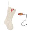 ZGCYSMHT Christmas Stockings Personalized Custom Initials 18 Inches Knitted Christmas Stockings with Letter Fireplace Hanging Monogram Xmas Stockings for Kids,Family Holiday Party DecorationWhite S view 1