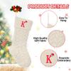 ZGCYSMHT Christmas Stockings Personalized Custom Initials 18 Inches Knitted Christmas Stockings with Letter Fireplace Hanging Monogram Xmas Stockings for Kids,Family Holiday Party DecorationWhite S view 3