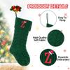 ZGCYSMHT Christmas Stockings Personalized Custom Initials 18 Inches Knitted Christmas Stockings with Letter Fireplace Hanging Monogram Xmas Stockings for Kids,Family Holiday Party DecorationGreen O view 3