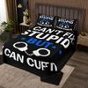 Police Theme Bedspread Set Queen Size for Kids,Boys Girls Blue Black White Quilt Set Policeman Bedspread Coverlet Hero Bedspread 3 Piece Decorative Bedding Quilted with 2 Pillow Shams view 1
