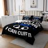 Police Theme Bedspread Set Queen Size for Kids,Boys Girls Blue Black White Quilt Set Policeman Bedspread Coverlet Hero Bedspread 3 Piece Decorative Bedding Quilted with 2 Pillow Shams view 3