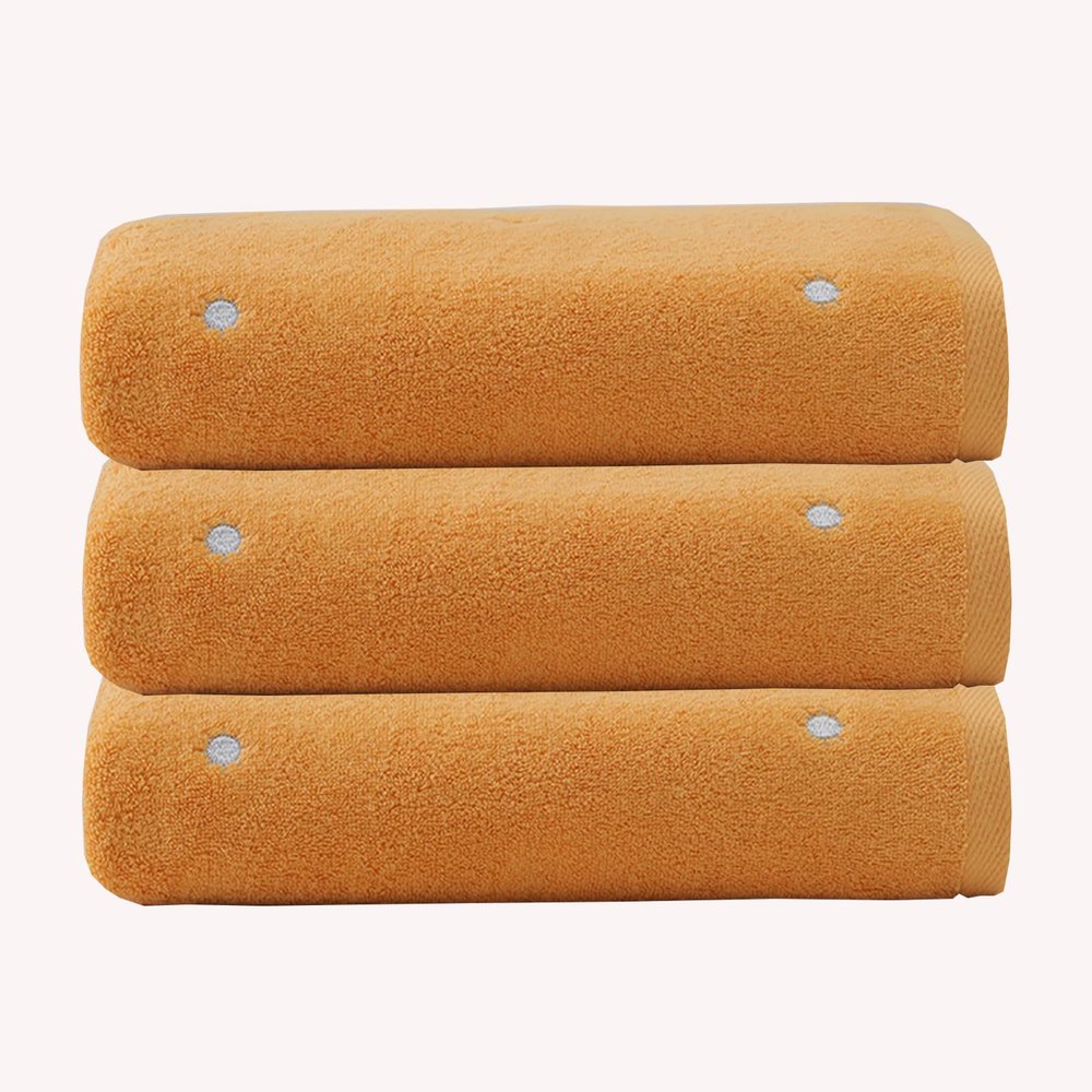 AOKLEY Bath Towels Set of 2 100% Cotton Premium Towels for Bathroom Bath Sheets Towels for Adults Highly Absorbent Microfiber Towels for Sport, Yoga, SPA, Fitness, 27.5x55.1inch (Yellow)
