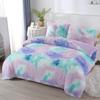 PERFEMET 3 Pcs Faux Fur Purple Comforter Set Queen Fluffy Shaggy Tie Dye Bedding Set for Girls Colorful Rainbow Ultra Soft Plush Velvet Furry Bedding Quilt Set(Purple, Queen) view 1