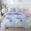 PERFEMET 3 Pcs Faux Fur Purple Comforter Set Queen Fluffy Shaggy Tie Dye Bedding Set for Girls Colorful Rainbow Ultra Soft Plush Velvet Furry Bedding Quilt Set(Purple, Queen) view 2